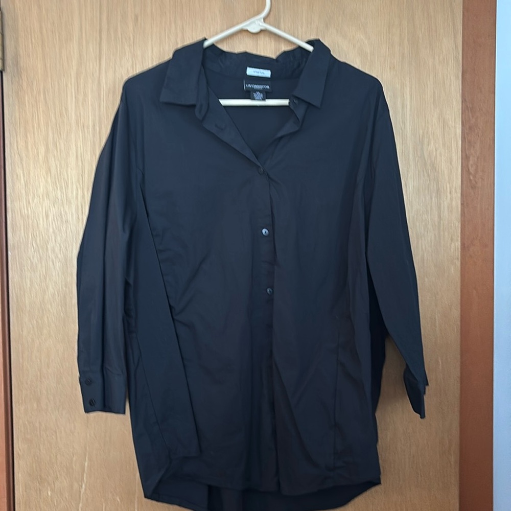 Vintage Liz Claiborne slimming stretch button down blouse size 3x